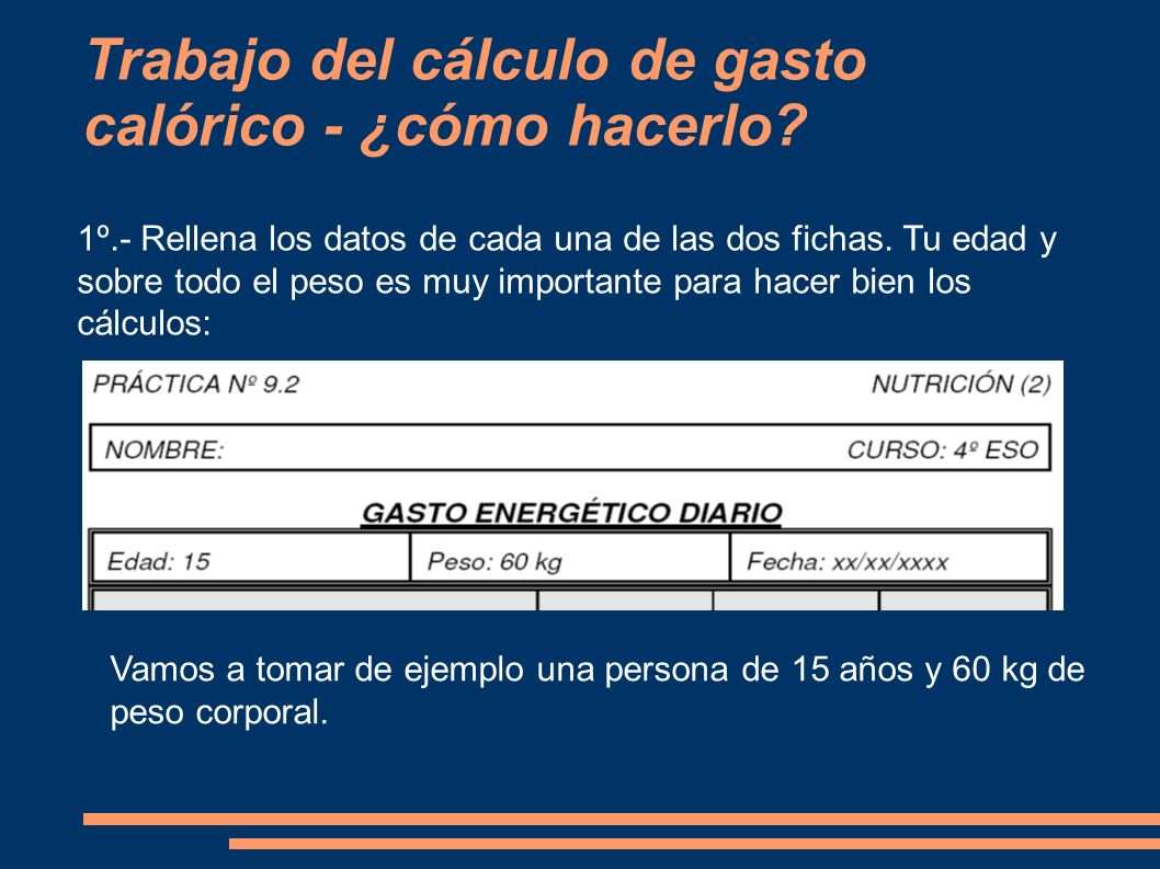 Calcular gasto energetico diario